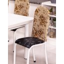 Ver imagem 1 de Kit 4 Capas Encosto de Cadeira de Ferro Tubular Cozinha e Jantar Malha Helanca Estampada:2 Floral Be