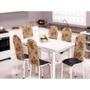 Ver imagem 2 de Kit 4 Capas Encosto de Cadeira de Ferro Tubular Cozinha e Jantar Malha Helanca Estampada:2 Floral Be