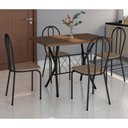Ver imagem 2 de Kit Mesa de Jantar Jade 91 Cm Nature com 04 Cadeiras Texas Bege Ferro Preto - Pallazio