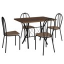 Ver imagem 1 de Kit Mesa de Jantar Jade 91 Cm Nature com 04 Cadeiras Texas Bege Ferro Preto - Pallazio