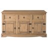 Balcão Buffet de Madeira Maciça com 3 Portas e 3 Gavetas Marrom Antique - 2