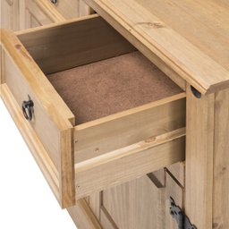 Balcão Buffet de Madeira Maciça com 3 Portas e 3 Gavetas Marrom Antique - 6