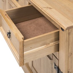 Balcão Buffet de Madeira Maciça com 3 Portas e 3 Gavetas Marrom Antique - 7