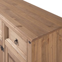 Balcão Buffet de Madeira Maciça com 3 Portas e 3 Gavetas Marrom Antique - 5