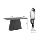 Ver imagem 3 de Mesa P/ Cozinha Olivia Sc117 C/ Tampo Madeirado C/ Vidro Curvo 160x90cm Nature - Henn