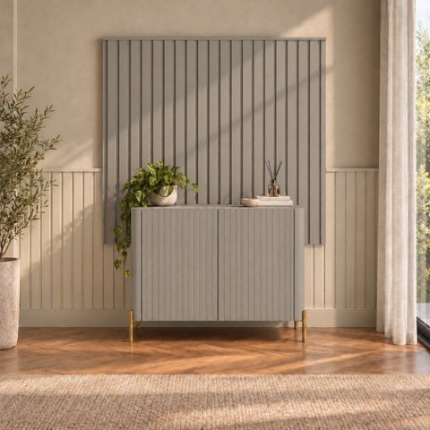 Kit Smart com Buffet Bend Frisado Principal Incolar Grigio Metal Dourado
