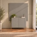 Ver imagem 1 de Kit Smart com Buffet Bend Frisado Principal Incolar Grigio Metal Dourado