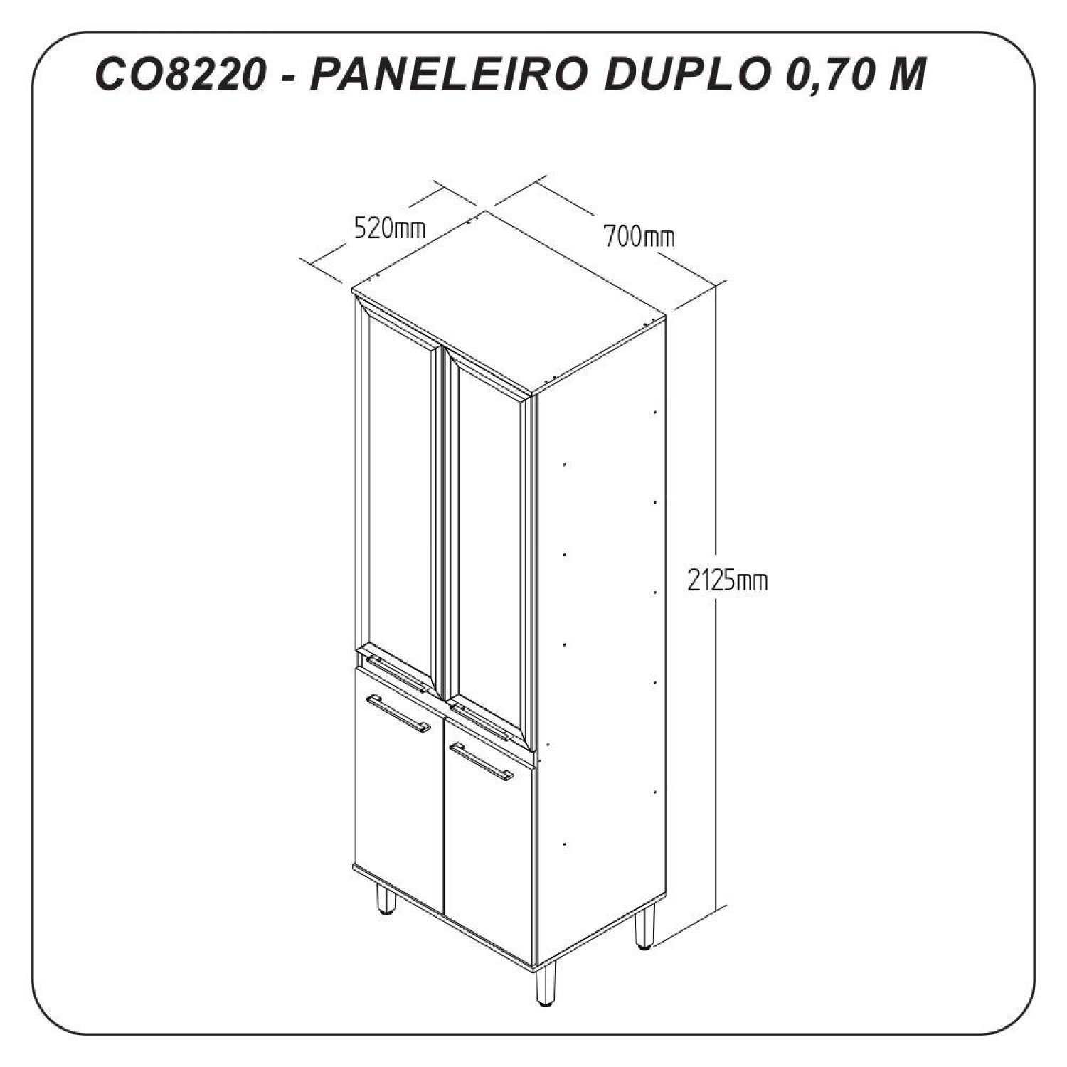 Paneleiro Duplo 4 Portas Gaia  Móveis - 4