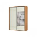 Ver imagem 3 de Guarda Roupa com Espelho 2 Portas de Correr 2 Gavetas 179cm 100% MDF Branco/Freijó/Off White