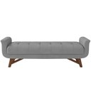 Ver imagem 5 de Kit Cabeceira Cama Box Casal 140 cm Paris com Puff Recamier Itália P05 Linho Cinza Escuro