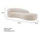 Ver mais imagens de Divã Recamier Orgânico França 180cm Lado Direito Linho Adj Decor Bege