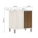 Ver imagem 5 de Balcão Canto Reto de Cozinha com Tampo 95 Cm 1 Porta de Abrir 1 Prateleira Linea Luciane Móveis