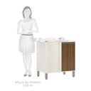 Ver imagem 4 de Balcão Canto Reto de Cozinha com Tampo 95 Cm 1 Porta de Abrir 1 Prateleira Linea Luciane Móveis