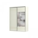 Ver imagem 2 de Guarda Roupa com Espelho 2 Portas de Correr 2 Gavetas 179cm 100% MDF Branco/Off White Brilho