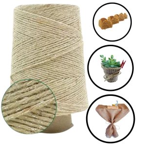 330 Metros - Barbante Fio de Juta Castanhal Cor -prata 500g