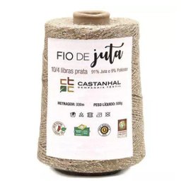 330 Metros - Barbante Fio de Juta Castanhal Cor -prata 500g - 3