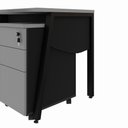Ver imagem 5 de Escrivaninha Escritório Tampo Chanfrado 120cm x 60cm com Gaveteiro Móvel 3 Gavetas F5 Office