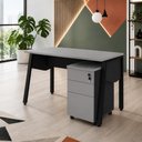 Ver imagem 1 de Escrivaninha Escritório Tampo Chanfrado 120cm x 60cm com Gaveteiro Móvel 3 Gavetas F5 Office