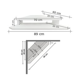 Rack Suspenso Aparador Bancada Estante de Canto para Computador Monitor Branco - 5