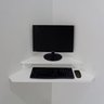 Rack Suspenso Aparador Bancada Estante de Canto para Computador Monitor Branco - 2