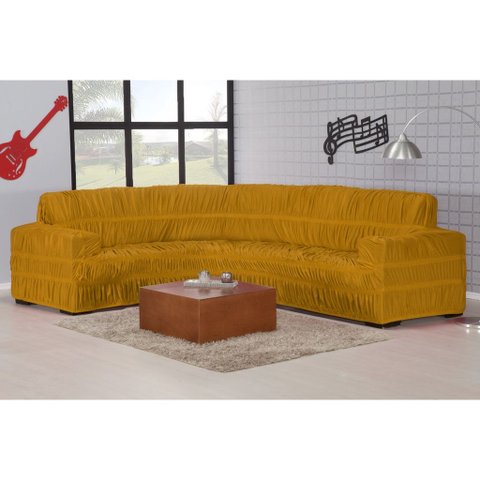 Capa para Sofá de Canto 5 e 6 Lugares - Amarelo