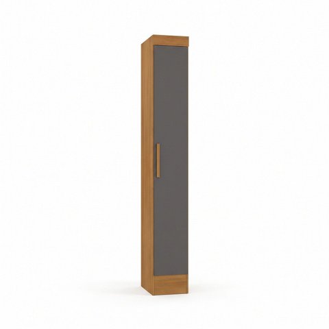 Módulo de Guarda Roupa com 1 Porta 100% MDF Smart Cinza/Cinamomo/Chumbo