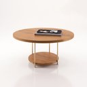Ver mais imagens de Mesa de Centro Redonda MDF Pés Metálicos Mia Cinamomo H01 - D’Rossi