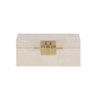 Caixa Decorativa Bege e Dourado 25,5x18,5x10,5cm - 1