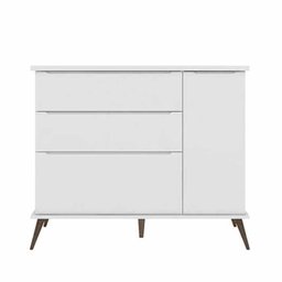 Cômoda com 1 Porta e 3 Gavetas 100% MDF Melinda Branco - 3