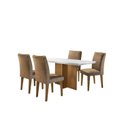 Ver imagem 2 de Conjunto Sala de Jantar Mesa Tampo MDF Irlanda 4 Cad Dublin Marrom/Animale Chocolate/Offwhite/Imbuia