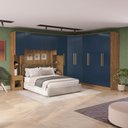 Ver imagem 2 de Quarto Modular Kappesberg Adapt Nogueira/azul Profundo 8 Peças 357cm X 263cm