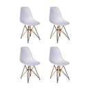 Ver imagem 6 de Mesa Industrial Base Ferro Cobre em  V  Tampo 137x90 Amêndoa 4 Cadeiras Eames Assento Branco Ferro C