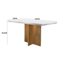 Ver imagem 3 de Conjunto Sala de Jantar Mesa Tampo MDF Irlanda 4 Cad Dublin Marrom/Veludo Creme/Off White/Imbuia