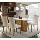 Ver imagem 1 de Conjunto Sala de Jantar Mesa Tampo Mdf Irlanda 4 Cadeiras Dublin