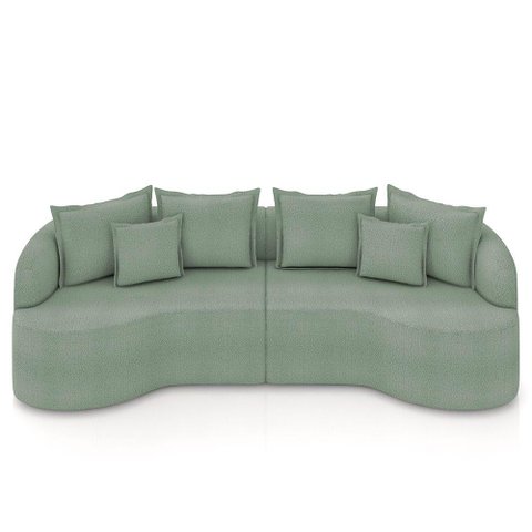 Sofá 3 Lugares 230cm Orgânico Quito K04 Bouclê Verde - Mpozenato