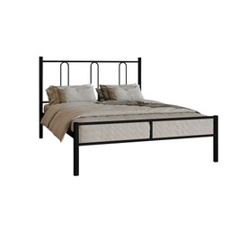CAMA CASAL TUBOLAR ELOA COM EXTRADO MADEIRA -PARA POUSADA -HOTEL -REFORÇADA -PRETO - 4
