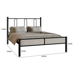 CAMA CASAL TUBOLAR ELOA COM EXTRADO MADEIRA -PARA POUSADA -HOTEL -REFORÇADA -PRETO - 3