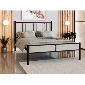 CAMA CASAL TUBOLAR ELOA COM EXTRADO MADEIRA -PARA POUSADA -HOTEL -REFORÇADA -PRETO