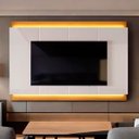 Ver imagem 6 de Rack Bancada com Painel para Tv de até 75" em Mdf Line Off White/jequitiba