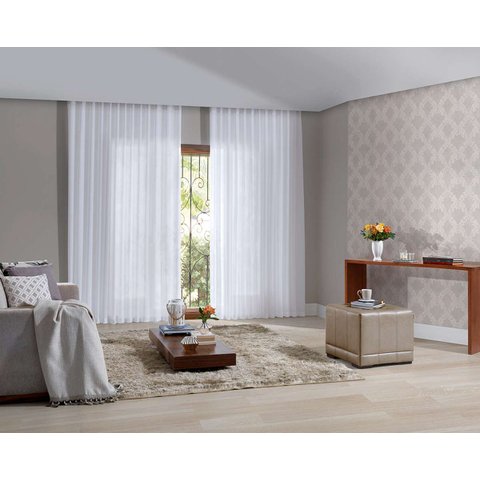 Cortina Inove 6,60x2,70 Chiffon/Alumínio Bella Janela