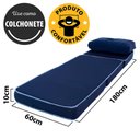 Ver imagem 4 de Puff Multiuso 3 em 1 Solteiro D33 Azul com Travesseiro BF Colchões