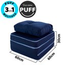 Ver imagem 2 de Puff Multiuso 3 em 1 Solteiro D33 Azul com Travesseiro BF Colchões