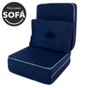 Ver imagem 3 de Puff Multiuso 3 em 1 Solteiro D33 Azul com Travesseiro BF Colchões