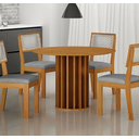 Ver imagem 1 de Mesa Redonda Mdf sem Vidro 1,08m 4 Cadeiras Flora Leifer