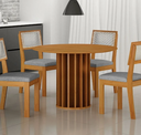 Ver imagem 1 de Mesa Redonda Mdf sem Vidro 1,08m 4 Cadeiras Flora Leifer