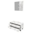 Ver imagem 3 de Conjunto para Banheiro com Espelho e Gabinete Móvel Mármore Branco Tecno Mobili