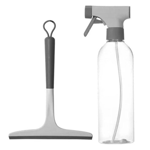 Borrifador Multiuso 500ml e Rodo de Janela Pia Box de Banheiro ou Bege Kit Flow