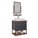 Ver imagem 1 de Armário Banheiro C/ 2 Gavetas Prateleira Espelheira Titanium