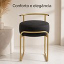 Ver imagem 6 de Puff Evans Metal Gold Couríssimo Preto