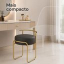 Ver imagem 5 de Puff Evans Metal Gold Couríssimo Preto